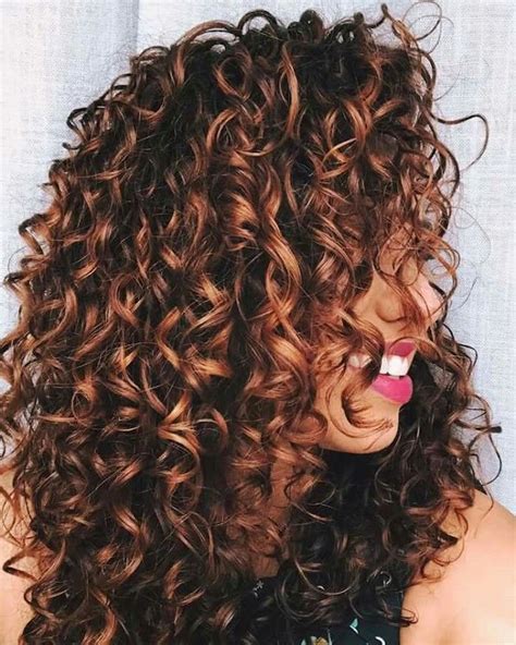 copper highlights on dark brown curly hair|10 Curly Hair with Highlights Looks this Season and Beyond